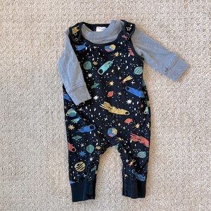 Hanna Anderson, 6-12 m, Baby Overall and Tee set - Interstellar